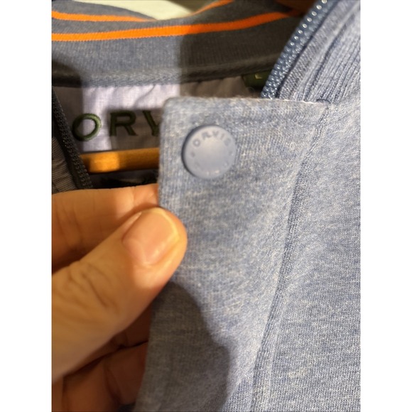 Orvis Signature Collection Fleece 1/4 Zip Pullover Sweater Mens Size L Blue - Picture 3 of 10